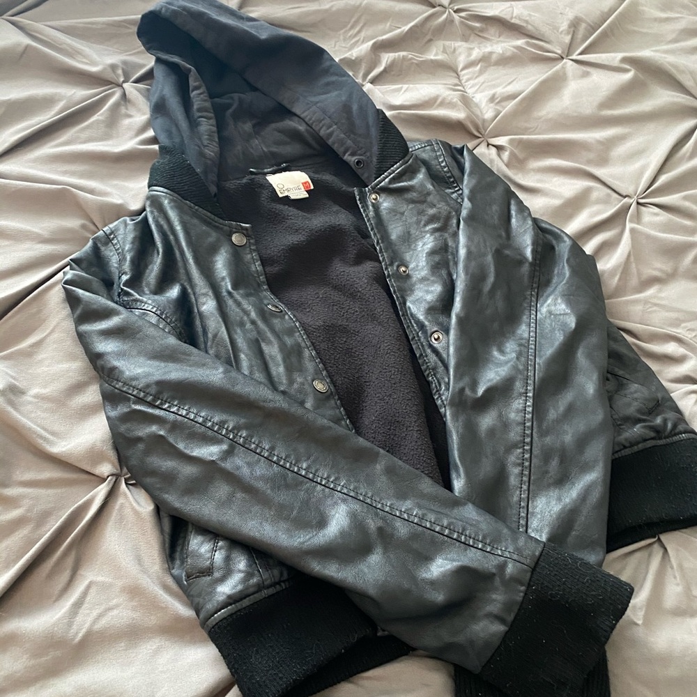 Black Faux Leather Moto Jacket